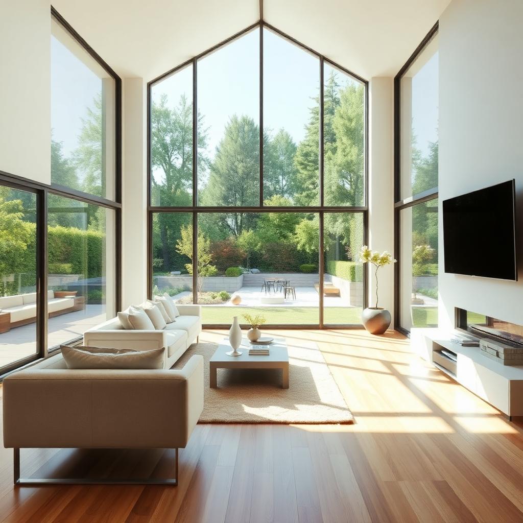 Modern home with large replacement windows